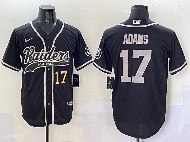 Men 2025 Oakland Raiders 17 Adams Black Joint Name Nike Limited NFL Jersey style 3